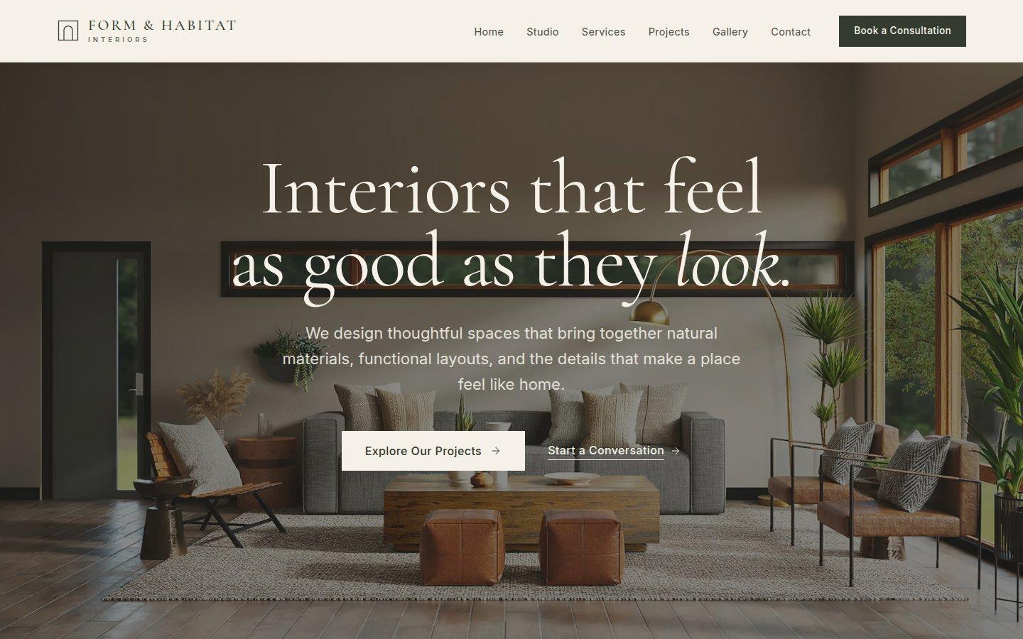 Form & Habitat Interiors screen