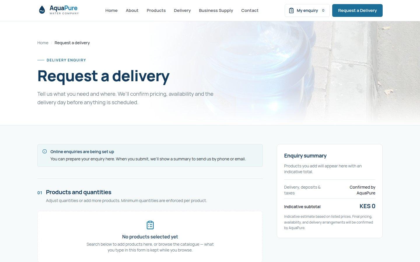 The delivery request workflow